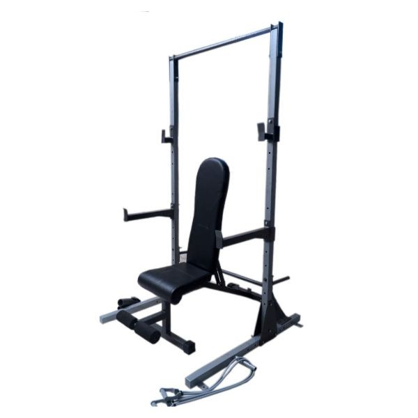 Adjustable Bench & Chinup Squat Rack on rent