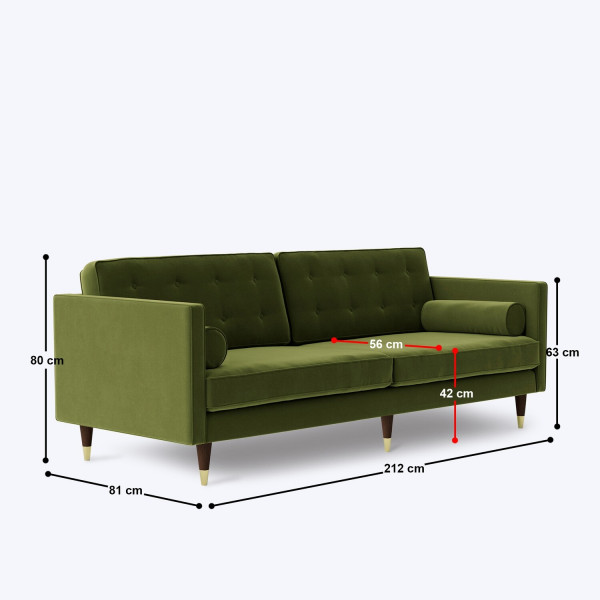 Zenotta 3 Seater Sofa - 83.5" on rent