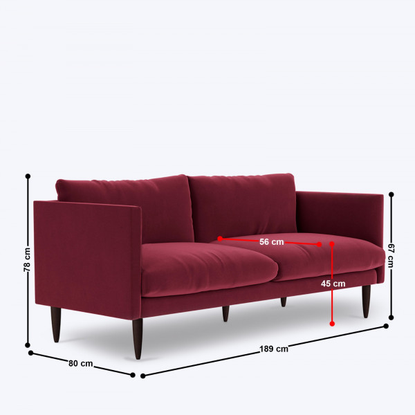 Zolce 3 Seater Sofa - 75.5" on rent