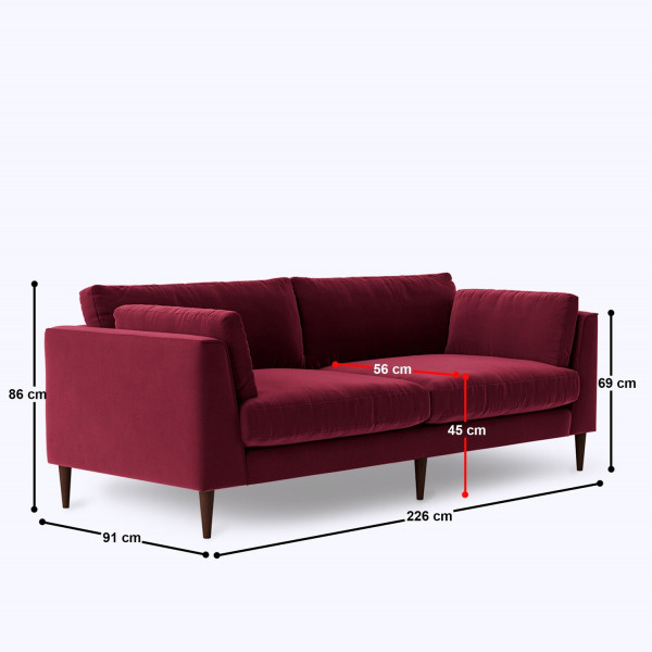 Zolce 3 Seater Sofa - 75.5" on rent