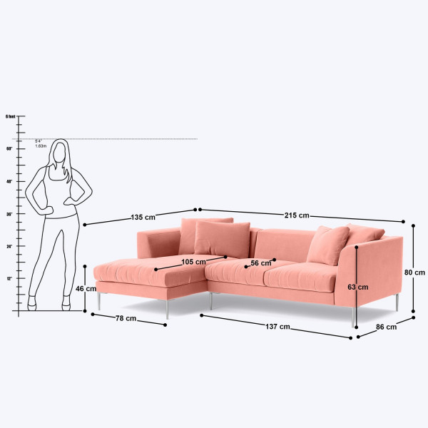 Hybo L Shape Sofa - 85 on rent