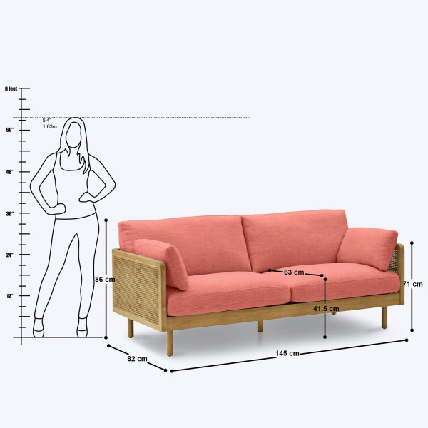 Sancall Rattan 2 Seater Sofa - 57" on rent