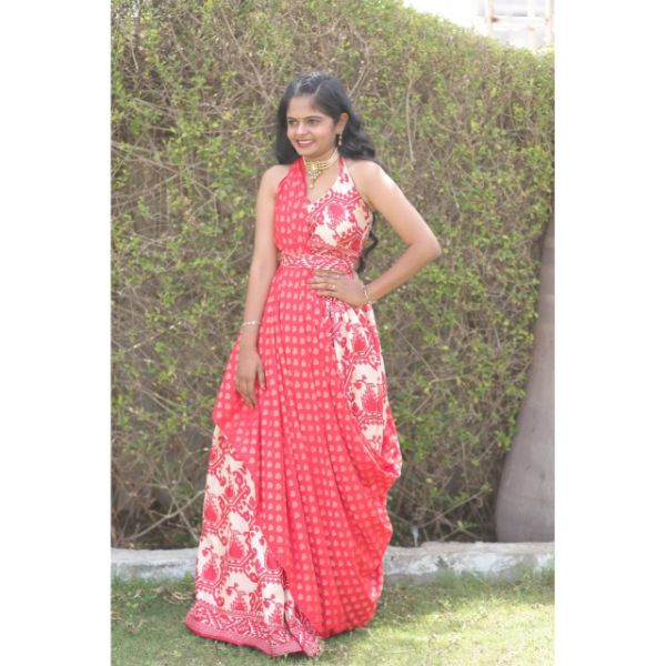 Red Patola Print Designer Choli With Lehenga - Exquisite Ethnic Elegance for Rent on rent