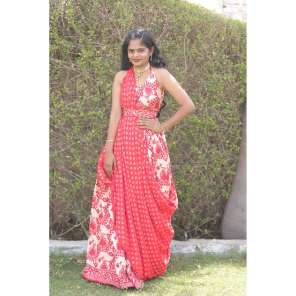 Red Patola Print Designer Choli With Lehenga - Exquisite Ethnic Elegance for Rent on rent